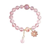 ZCCZJS Braccialetti colorato fiore di fiore di ametista del bracciale cristallino in ritardo
