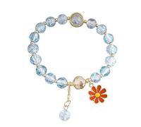 ZCCZJS Braccialetti colorato fiore di fiore di ametista del bracciale cristallino in ritardo