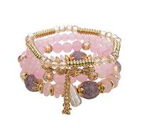 ZCCZJS Braccialetti e vetro Bracciale perline Elegante finitura lucidata unisex Design per ogni occasione Big Hoop Orecchini per