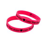ZCCZJS Braccialetti per Donne 50pcs adorano la Sorella Silicone Rosa debossato e Riempito di Colore in Cina 20cm