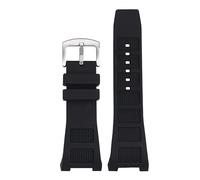 ZCCZJS Cinturino in Gomma Siliconica per Cinturino IWC Ingenieur per Uomo 30 * 16mm, Design a Grana di Coccodrillo, Fibbia ad Ardiglione, Impermeabile, Robusto e Molto Comodo