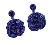 ZCCZJS Ciondolo Elegante esagerato Grande Rosa Fiore Orecchini Pendenti in Cristallo Pendenti Borchie da Sposa, Nome Colore: Viola (Colore : Bianca)