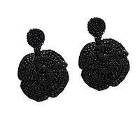 ZCCZJS Ciondolo Elegante esagerato Grande Rosa Fiore Orecchini Pendenti in Cristallo Pendenti Borchie da Sposa, Nome Colore: Viola (Colore : Bianca)