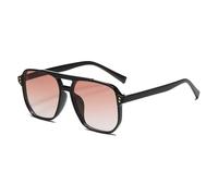ZCCZJS Classici Occhiali da Sole Oversize retrò Donne Doppio Ponte Vintage Big Oval Oval Olandes Giacche Unisex Giallo Eyewear