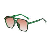 ZCCZJS Classici Occhiali da Sole Oversize retrò Donne Doppio Ponte Vintage Big Oval Oval Olandes Giacche Unisex Giallo Eyewear