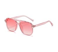 ZCCZJS Classici Occhiali da Sole Oversize retrò Donne Doppio Ponte Vintage Big Oval Oval Olandes Giacche Unisex Giallo Eyewear