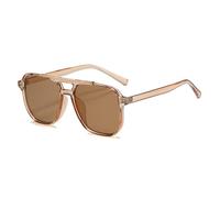 ZCCZJS Classici Occhiali da Sole Oversize retrò Donne Doppio Ponte Vintage Big Oval Oval Olandes Giacche Unisex Giallo Eyewear