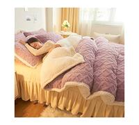 ZCCZJS Coperchio del piumone Set Inverno Copertura del piumone Set di Copertura per Latte addensata per Latte per Velluto per Corallo Singolo Cover (Colore: H, Dimensione: Gonna da Letto da 2,0 m-220