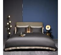 ZCCZJS Coperchio Trapunta da Letto Morbido 600tc Lungo Pista di Cotone Ricamato Ricamato set4pcs Set da Letto Arancione Foglio (c: e, Colore: Piatto, Dimensione: Regina 200x220cm)