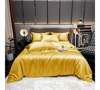 ZCCZJS Coperchio Trapunta da Letto Set di Biancheria da Letto di Seta a Ginnastica con filowcase Aderente con fitta per Il Piumino (Taglia 4pcs) (A) (A