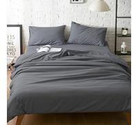 ZCCZJS Copertura Trapunta Reversibile a Colore Solido Set da Letto da Letto a 4 Pezzi Focelle con Pioggia di Cotone Lavato