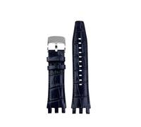ZCCZJS Cowhide Watch Band compatibile con Swatch Svg Series SVGK402 403 SVGK406 409 Cinturino in pelle Special Interface 22mm (Silver Yellow)