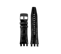 ZCCZJS Cowhide Watch Band compatibile con Swatch Svg Series SVGK402 403 SVGK406 409 Cinturino in pelle Special Interface 22mm (Silver Yellow)