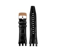 ZCCZJS Cowhide Watch Band compatibile con Swatch Svg Series SVGK402 403 SVGK406 409 Cinturino in pelle Special Interface 22mm (Silver Yellow)