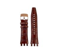 ZCCZJS Cowhide Watch Band compatibile con Swatch Svg Series SVGK402 403 SVGK406 409 Cinturino in pelle Special Interface 22mm (Silver Yellow)
