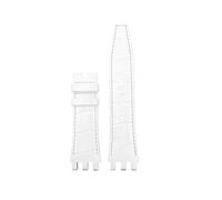ZCCZJS Cowhide Watch Band compatibile con Swatch Svg Series SVGK402 403 SVGK406 409 Cinturino in pelle Special Interface 22mm (Silver Yellow)