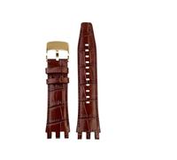 ZCCZJS Cowhide Watch Band compatibile con Swatch Svg Series SVGK402 403 SVGK406 409 Cinturino in pelle Special Interface 22mm (Silver Yellow)