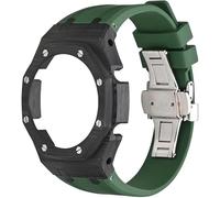 ZCCZJS Custodia di aggiornamento in fibra di carbonio GA2100 3a modificata per gli uomini, cinturino in gomma fluoro a farfalla in acciaio inossidabile compatibile con accessori per orologi GA2110