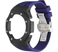 ZCCZJS Custodia di aggiornamento in fibra di carbonio GA2100 3a modificata per gli uomini, cinturino in gomma fluoro a farfalla in acciaio inossidabile compatibile con accessori per orologi GA2110