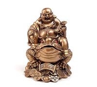 ZCCZJS Feng Shui Maitreya Buddha Statue e cavalca Ornamenti rospi di rospo, Artigianato in Resina Maitreya Che Rise la Scultura di Statue di Buddha