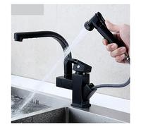 ZCCZJS fyfgnb estraibile spruzzatore per rubinetto per cucina per cucina multifunzione mixer calda e fredda tocco di mezzanotte nere a due modalità uscita dell'acqua (Cromo)