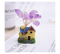 ZCCZJS Gemma Albero Naturale Ametista Fortunato Albero Cristallo Quarzo Gemma Ornamenti minerali Ornamenti per la Decorazione del Padiglione della casa Decorazione di Cristallo (Colore: c)