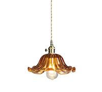 ZCCZJS Illuminazione a Mano luci di Vetro soffiato Cucina Isola Goccia soffitto a soffitto Vintage Rustico lampadario sospeso da coltivatore da Pranzo per Il corridoio/verde/30 cm