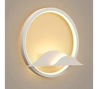 ZCCZJS Illuminazione a Parete, Lampada da Parete con Sfondo Anello Bianco, Moderna scontatta a Parete a LED da 20 W, lampade a Parete in Metallo con tonalità acrilica, Semplice Illuminazione