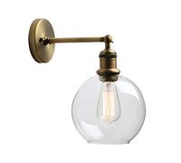 ZCCZJS Illuminazione a soppalco Industriale Bar Spazzolato a Parete con Le luci a Parete, Lampada da Parete Vintage con Un Ristorante con corridoio per caffetteria da 7,9 ”Globe Trasparente per