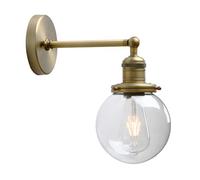 ZCCZJS Illuminazione Industriale a soppalco Vintage Bar con Le luci murali con Pale, luci a Parete in Vetro Globo per Bagno Cucina Camera da Letto caffetteria Ristorante (Spazzolato)