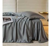 ZCCZJS King 4 pezzi foglio - fogli traspiranti e raffreddamento - fogli di letti di lusso hotel - 1 foglio piatto, 1 copertura trapunta e 2 federe - tasca profonda - facile vestita - comodo, morbido e