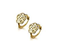 ZCCZJS Ladies 925 Piccole Orecchini a Ghirlanda di Rosa Cattiva Orecchini Rotondi Gioielli a Sospensione Ladies Fashion Party Gioielli Orecchini di Fascia Alta