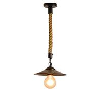 ZCCZJS Luce a sospensione industriale E-Dison Spessa corda di canapa a corda singola Aftacciata a sospensione Funnello Nomma Black Rope Soffio Luci