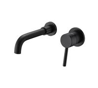 ZCCZJS Miscelatore di lavandino per bacino da bagno compatibile con miscelatore a lavabo ad acqua calda e fredda mixer montato a parete in ottone cromata nere bocciata, rubinetto da cucina