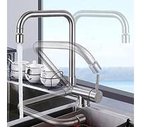 ZCCZJS Mixer per lavello Cucina Pieghevole all'Interno della Finestra in Acciaio Inossidabile Spazzolato Spazzolato e Rubinetto del lavello Freddo Rubinetto Cucina