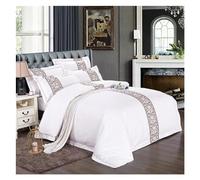 ZCCZJS Modello colorato Stampato su Copertina del Piumino Bianco Set 100% Cotone Morbido Set di Letti Foglio lettiera Cuscini Doppia Regina re 4pcs, Set da Letto