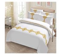 ZCCZJS Modello colorato Stampato su Copertina del Piumino Bianco Set 100% Cotone Morbido Set di Letti Foglio lettiera Cuscini Doppia Regina re 4pcs, Set da Letto