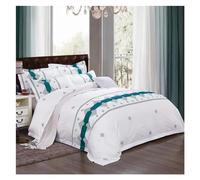 ZCCZJS Modello colorato Stampato su Copertina del Piumino Bianco Set 100% Cotone Morbido Set di Letti Foglio lettiera Cuscini Doppia Regina re 4pcs, Set da Letto