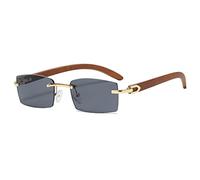 ZCCZJS Occhiali da Sole Senza Bordo retrò per Uomini Donne Punk Lussuoso rettangolo Senza corngole Tagliente Occhiali da Sole Piccole tonalità quadrate uv400