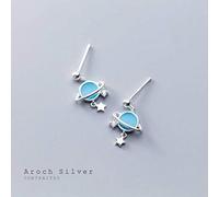 ZCCZJS Orecchini per Donne, Orecchini S925 Femmina Personality Planet Star Orecchini Orecchini Short OretringsOne Coppia