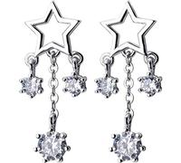 ZCCZJS Orecchini per Le Donne, Orecchini S925 Donne Star Star Orecchini Nappe Orecchini Coreani Orecchini Corti OretringsOne Coppia