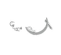 ZCCZJS Orecchini per Ragazza Stella Cometa Asimmetria Orecchini a Bottone per Donna Luminoso Meteora Orecchini a Bottone Orecchini in Argento Sterling 925 Femme