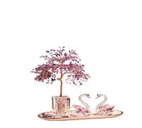 ZCCZJS Ornamenti per la casa Ametista Geode Money Tree - Exquisito Decorazione per la casa di pianta di Cristallo - Regalo Elegante per Il Lavoro della casa o l'apertura di attività - Elegante