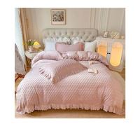 ZCCZJS Pinch Plot Velvet King Size Sheet & Wivet Cover Set King Size 4 Pezzi Flanella e Lana Foglio di Letti e fitta