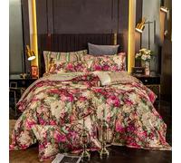 ZCCZJS Premier Quality Luxury 100% Pure Pure Cotton Cover Set 4 Pezzi con Foglio Abbinato Cestino per Letti Biancheria Lince Conteggio Set di Sateen