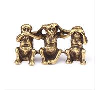ZCCZJS Pure Copper Three Monkeys Miniatures Figurine Non Dicono Che Non Ascoltare Non Vedere Feng Shui Statue Crafts Ornaments Regalo antichi