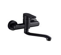 ZCCZJS Rigotti da Cucina a Monte murale Nero, Rame, per lavello del lavello della Cucina, Caldo e Freddo rotabile, Nero a 25 cm di Nero