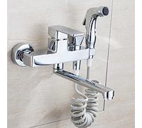 ZCCZJS Rubinetti da Cucina a Parete lavello da Cucina Tocco a Doppio Foro in Ottone Girevole e Acqua Fredda Multifunzione Spray per Canna lavello Spray chrome-30 cm