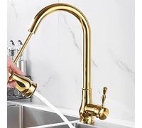 ZCCZJS Rubinetti da cucina con spray estraibile, rubinetto del lavello cucina in ottone retrattile e fredda per acqua fredda tiro tira per cucina un mixer cucina oro