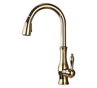 ZCCZJS Rubinetto da Cucina a margine di Nichel Spazzolato, lavello in Ottone ad Arco Alto Rotante 360 ° con spruzzatore a 2 Modelli, Manico a Manico a Manico Caldo e Mixer d'Acqua Fredda, Finitura